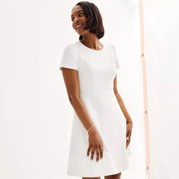 Draper James Dresses & Skirts - ⬇️PRICE DROP New Draper James Cream Denim Short Sleeve Circle Mini Dress, size 6